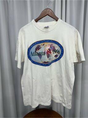 Vintage Atlanta 1996 Olympics t shirt single stitch large Hanes beefy-t